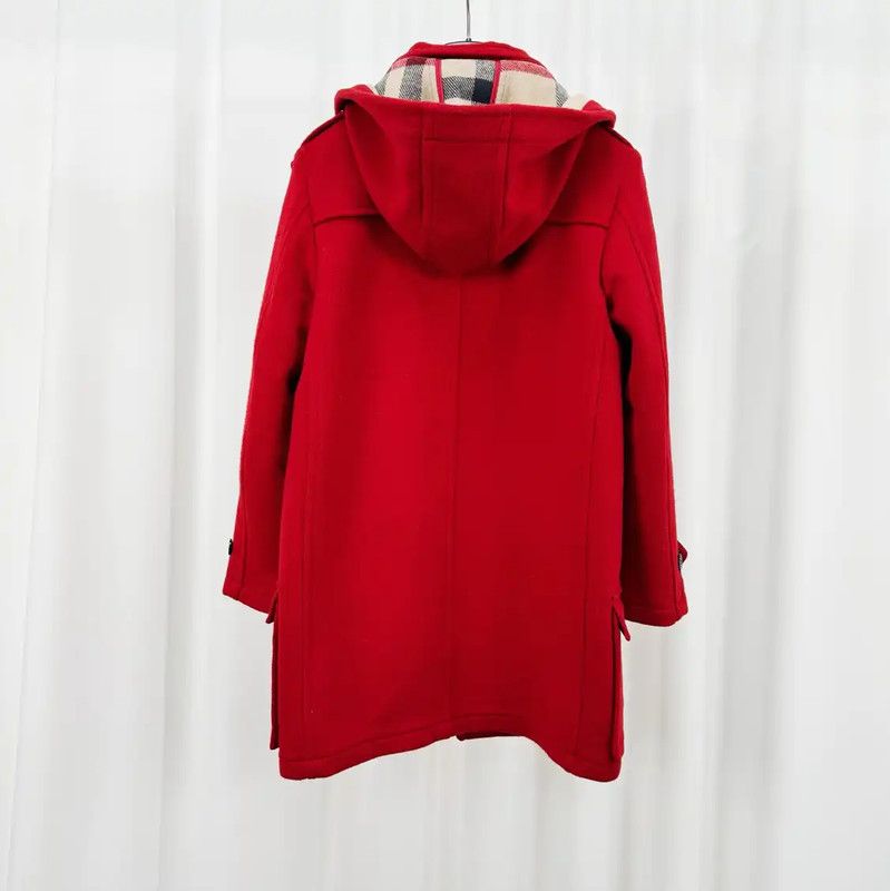Burberry Burberry Red Wool Logo Coat for Women Size L / US 10 / IT 46 - 2 Thumbnail