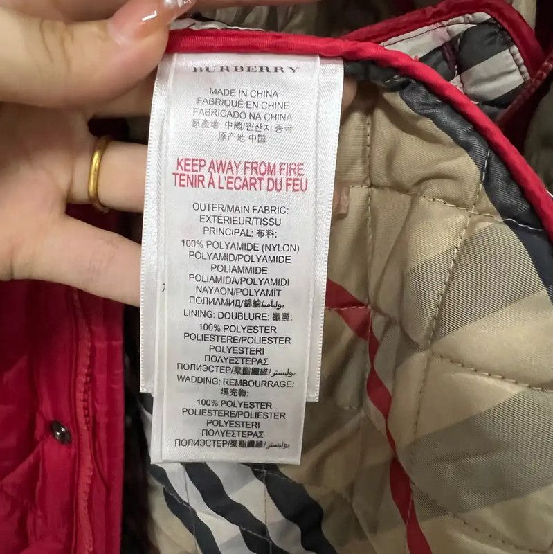 Burberry Burberry Red Quilted Cotton Jacket for Women Size ONE SIZE - 4 Thumbnail