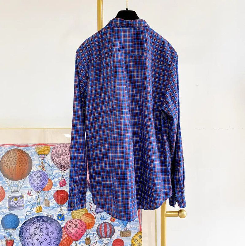 Burberry Burberry Blue Cotton Long Sleeve Shirt Size L / US 10 / IT 46 - 2 Thumbnail