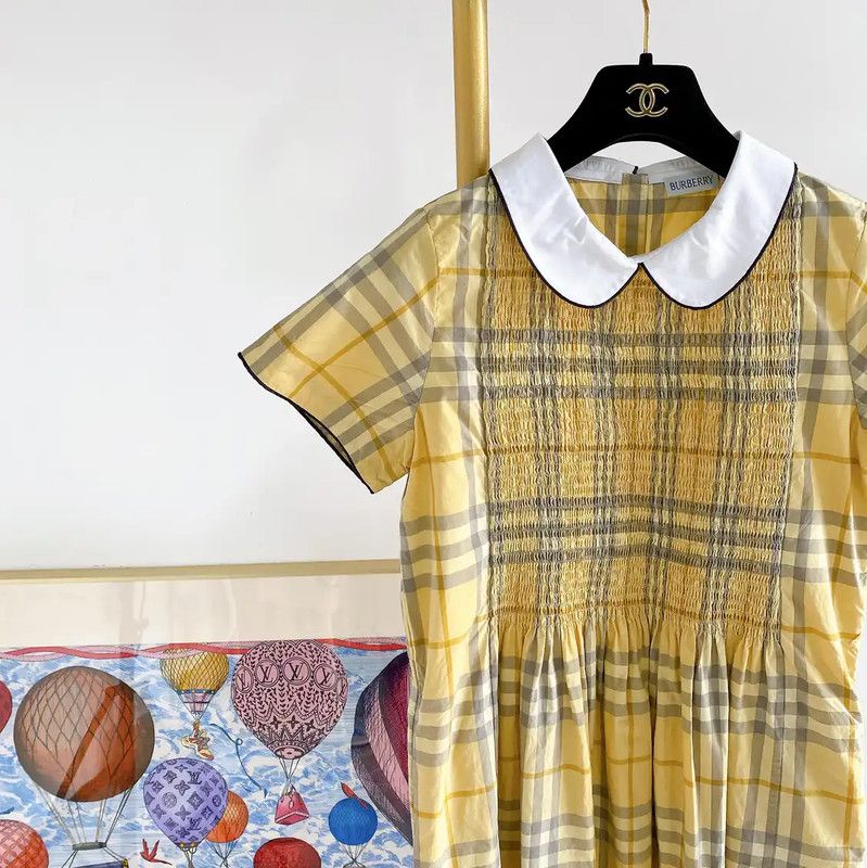 Burberry Burberry Yellow Cotton Short Sleeve Dress Size L / US 10 / IT 46 - 6 Thumbnail