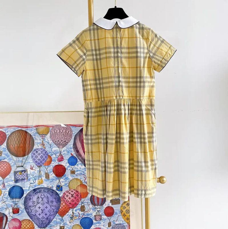 Burberry Burberry Yellow Cotton Short Sleeve Dress Size L / US 10 / IT 46 - 2 Thumbnail