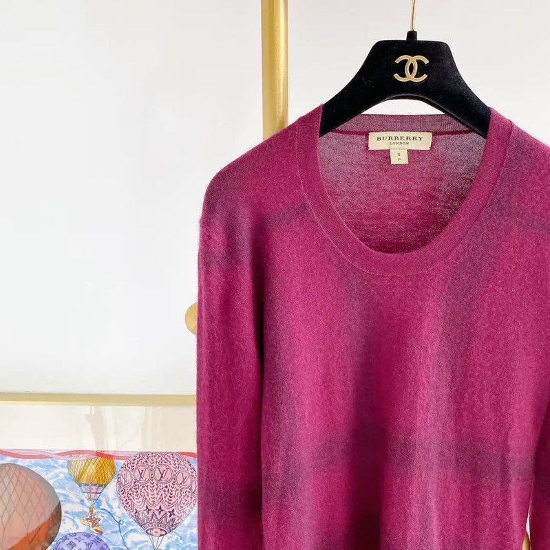 Burberry Burberry Purple Cashmere Long Sleeve Sweater Size S / US 4 / IT 40 - 3 Thumbnail