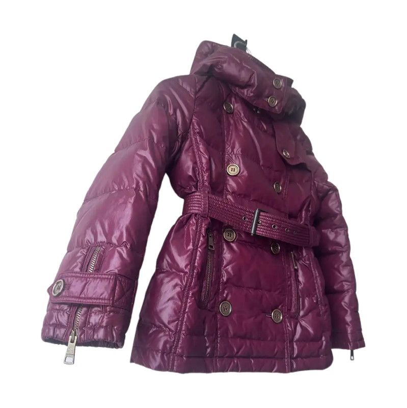 Burberry Burberry Burgundy Long Puffer Coat for Women Size S / US 4 / IT 40 - 3 Thumbnail