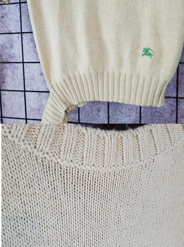 Burberry Burberry Khaki Cotton Blend Embroidered Knit Top Size M / US 6-8 / IT 42-44 - 7 Thumbnail