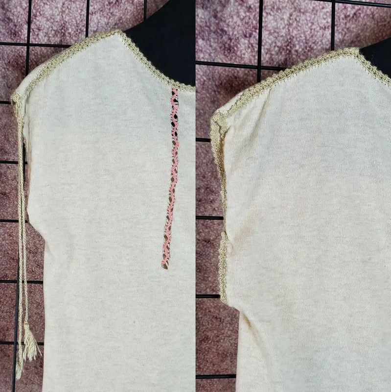 Burberry Burberry Summer Beige Cotton Embroidered Top Size M / US 6-8 / IT 42-44 - 5 Thumbnail