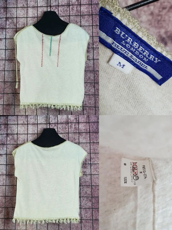 Burberry Burberry Summer Beige Cotton Embroidered Top Size M / US 6-8 / IT 42-44 - 2 Thumbnail