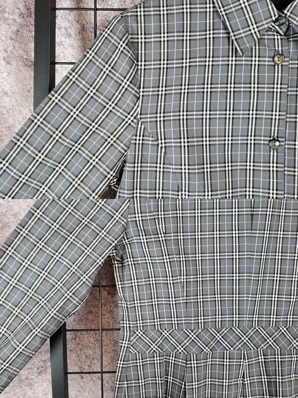 Burberry Burberry Gray Checkered Long Sleeve Top Size M / US 6-8 / IT 42-44 - 6 Thumbnail