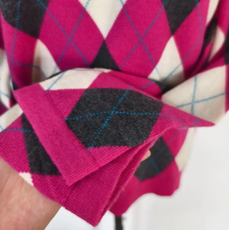 Burberry Burberry Multi-Color Wool Argyle Knit Sweater Size M / US 6-8 / IT 42-44 - 4 Thumbnail