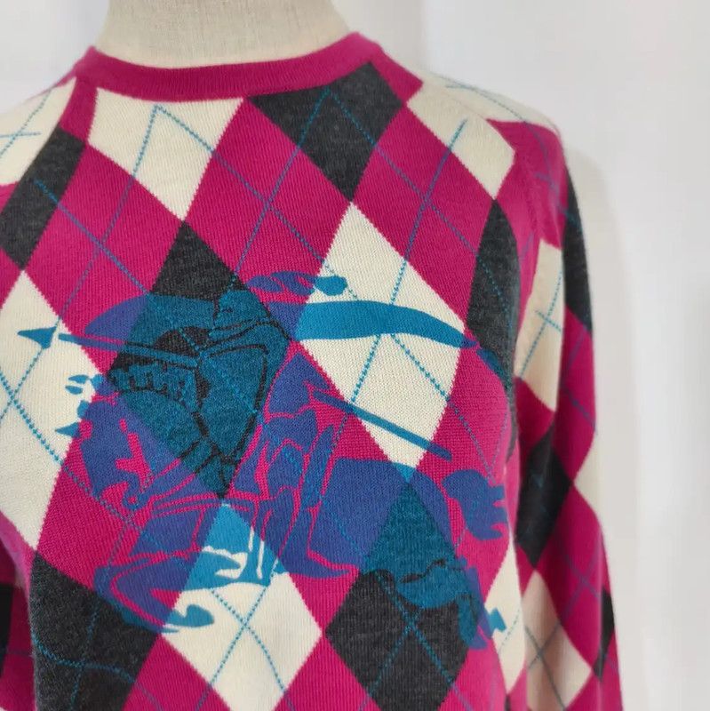 Burberry Burberry Multi-Color Wool Argyle Knit Sweater Size M / US 6-8 / IT 42-44 - 2 Thumbnail