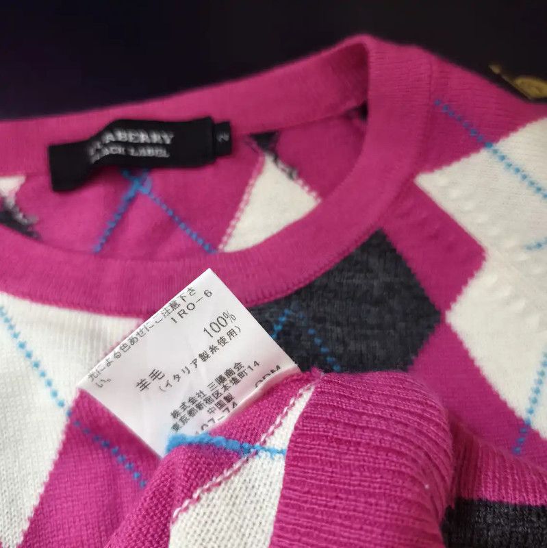 Burberry Burberry Multi-Color Wool Argyle Knit Sweater Size M / US 6-8 / IT 42-44 - 6 Thumbnail