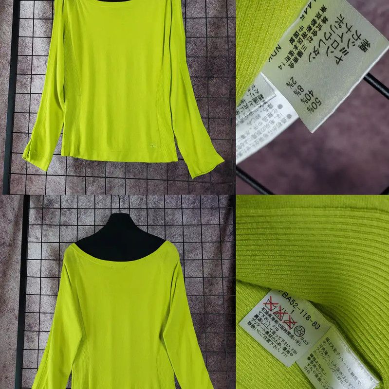 Burberry Burberry Spring Autumn Fluorescent Green Knit Top Size M / US 6-8 / IT 42-44 - 3 Thumbnail