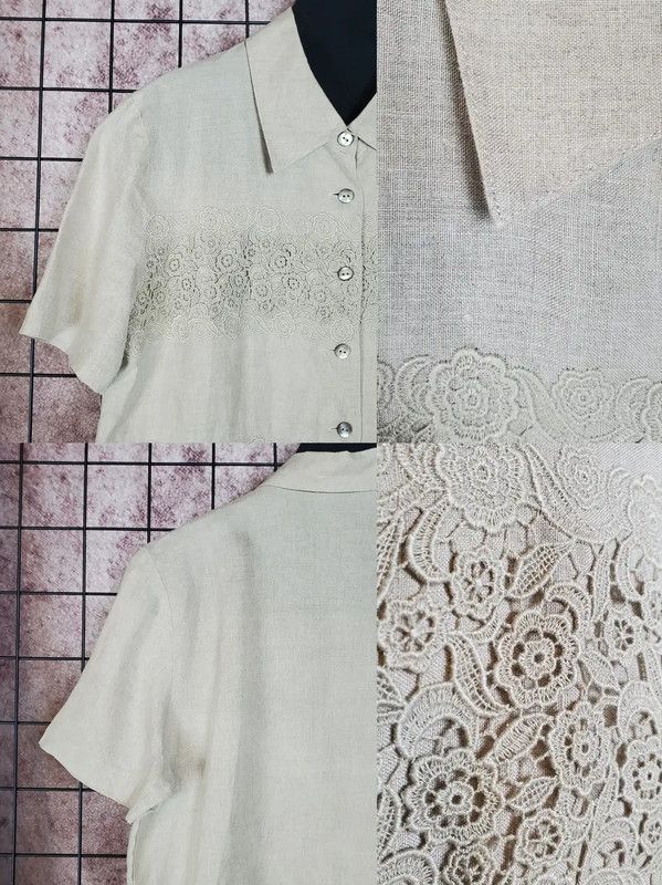 Burberry Burberry Summer Light Beige Floral Short Sleeve Shirt Size M / US 6-8 / IT 42-44 - 5 Thumbnail