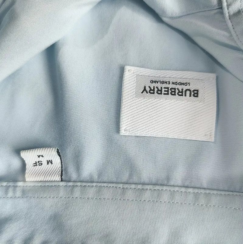 Burberry Burberry Light Blue Linen Blend Women's Shirt Size M / US 6-8 / IT 42-44 - 3 Thumbnail