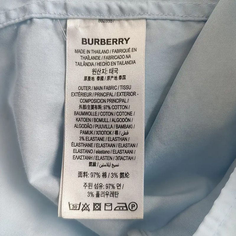 Burberry Burberry Light Blue Linen Blend Women's Shirt Size M / US 6-8 / IT 42-44 - 4 Thumbnail