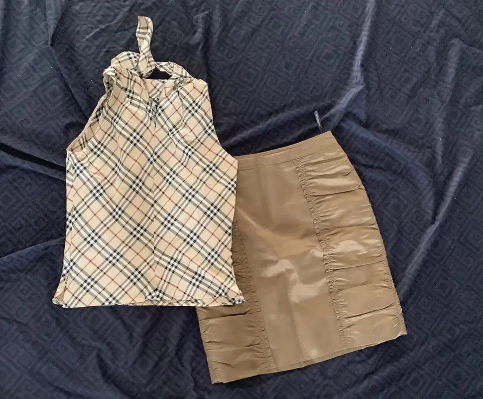 Burberry Burberry Women’s Khaki Check Cotton Top Size S / US 4 / IT 40 - 2 Thumbnail