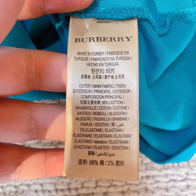 Burberry Burberry Summer Blue Cotton Polo Shirt Size L / US 10 / IT 46 - 8 Thumbnail