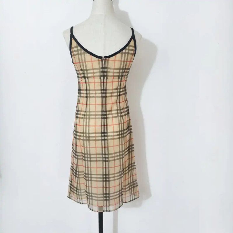 Burberry Burberry Summer Checked Khaki Dress Size M / US 6-8 / IT 42-44 - 5 Thumbnail