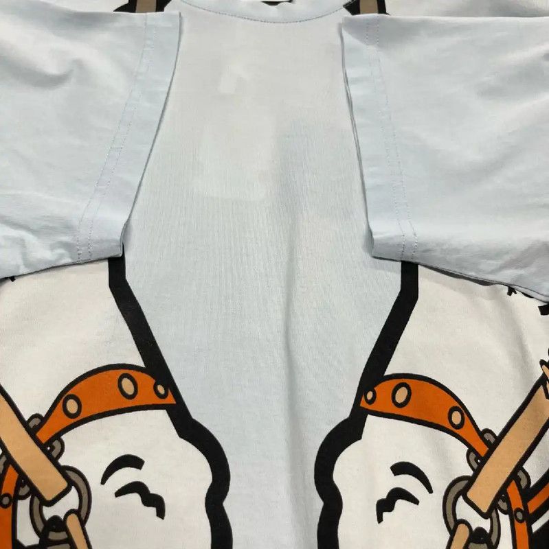 Burberry Burberry Light Blue Cotton T-Shirt with Horse Design Size XS / US 0-2 / IT 36-38 - 4 Thumbnail