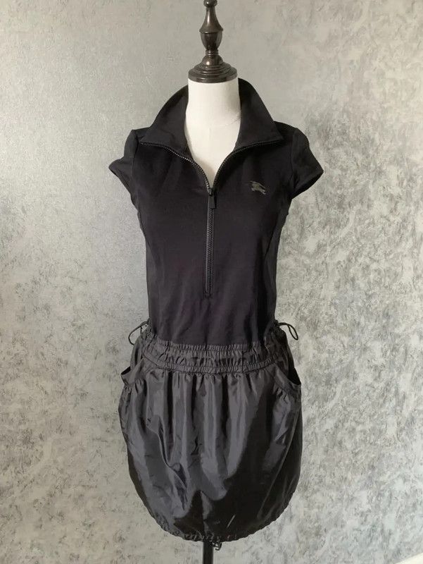 Burberry Burberry Black Cotton Blend Mid-Length Dress Size S / US 4 / IT 40 - 8 Thumbnail
