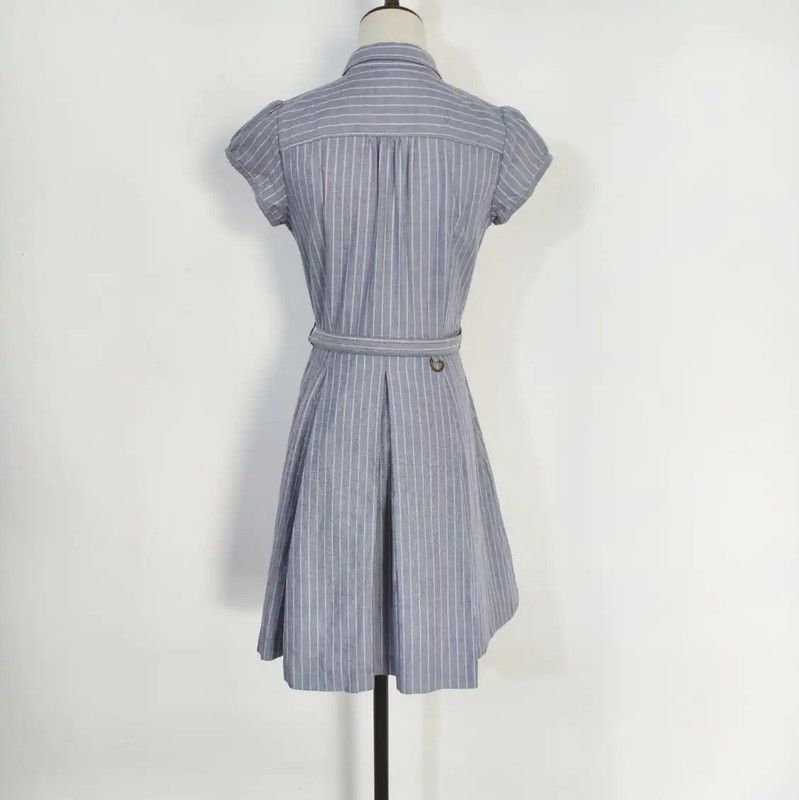 Burberry Burberry Blue Striped Cotton Dress for Women Size M / US 6-8 / IT 42-44 - 5 Thumbnail