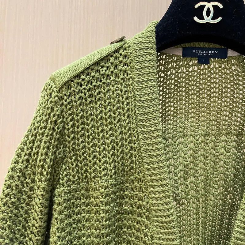 Burberry Burberry Green Cotton Blend Cardigan for Women Size XXS / US 00 / IT 34 - 4 Thumbnail