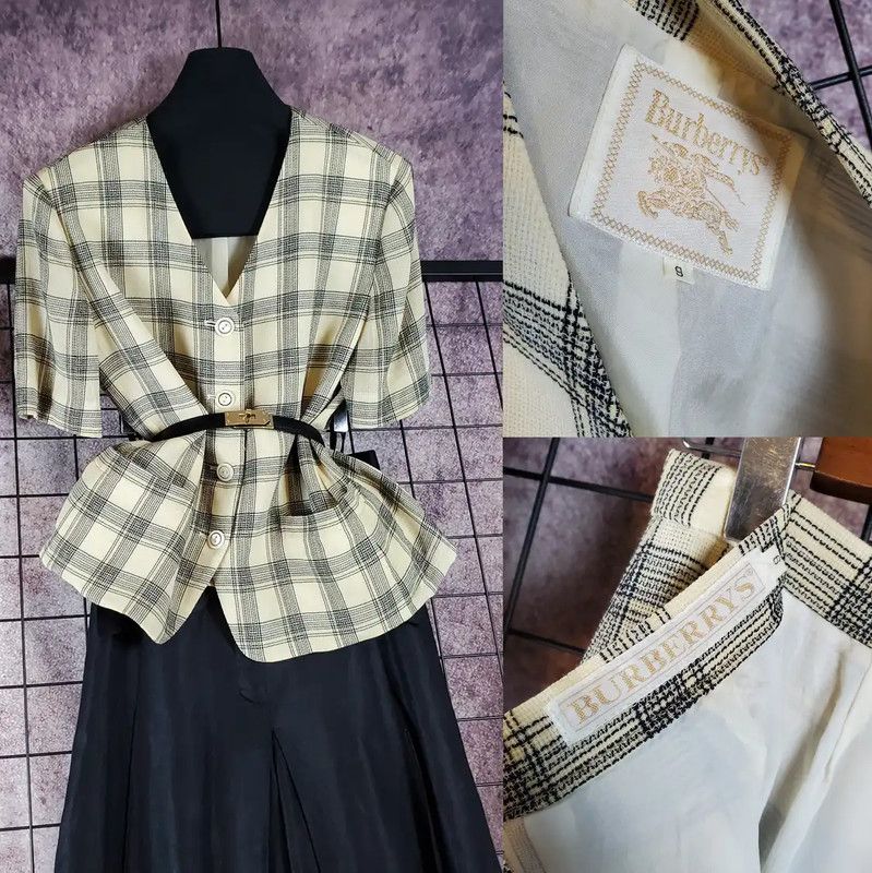 Burberry Burberry Summer V-Neck Beige Wool Blend Skirt Size 23" - 2 Thumbnail