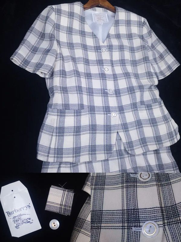 Burberry Burberry Summer V-Neck Beige Wool Blend Skirt Size 23" - 5 Thumbnail