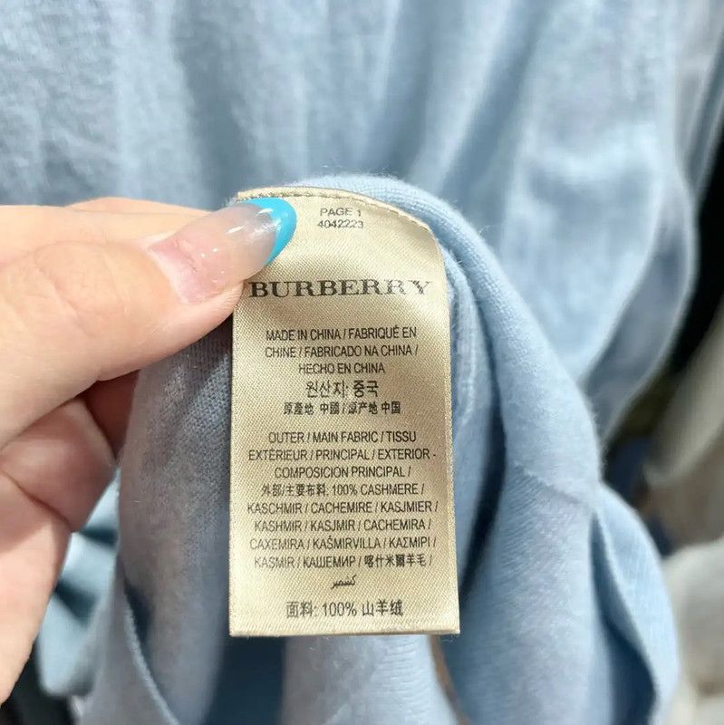 Burberry Burberry Light Blue Cashmere Knit Sweater Size S / US 4 / IT 40 - 6 Thumbnail