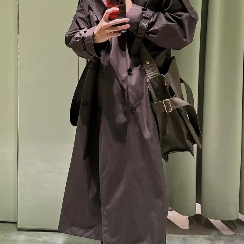 Burberry Burberry Women's Dark Gray Cotton Trench Coat Size M / US 6-8 / IT 42-44 - 8 Thumbnail