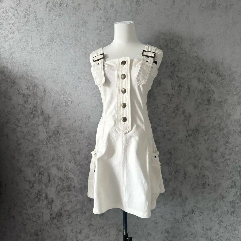 Burberry Burberry White Cotton Blend Shoulder Dress Size S / US 4 / IT 40 - 2 Thumbnail