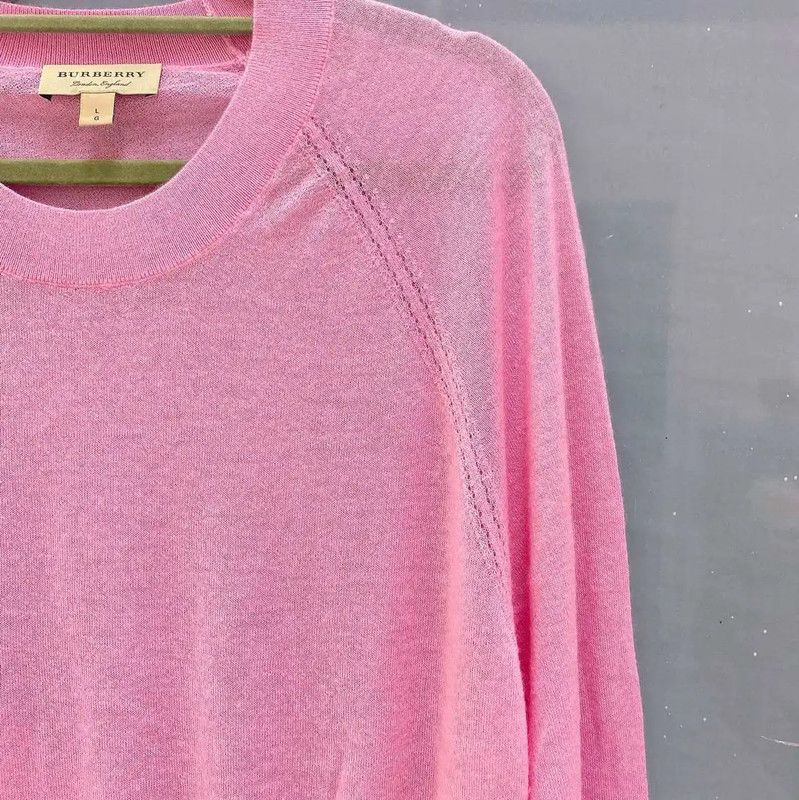 Burberry Burberry Pink Cashmere Women’s Knit Sweater Size L / US 10 / IT 46 - 3 Thumbnail
