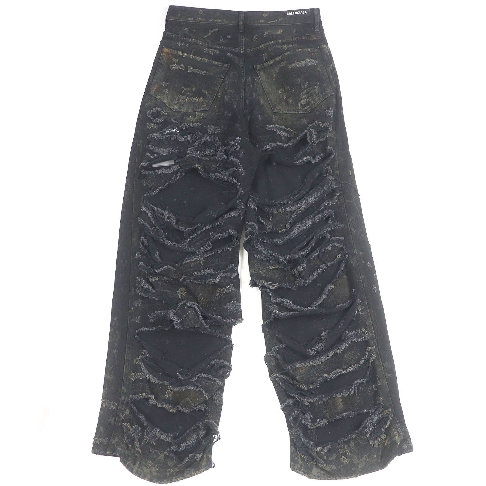 Balenciaga Balenciaga Balenciaga Super Destroy Denim Cotton Denim Pants Cotton Jeans 745248 DUTY FREE for USA Size ONE SIZE - 2 Thumbnail