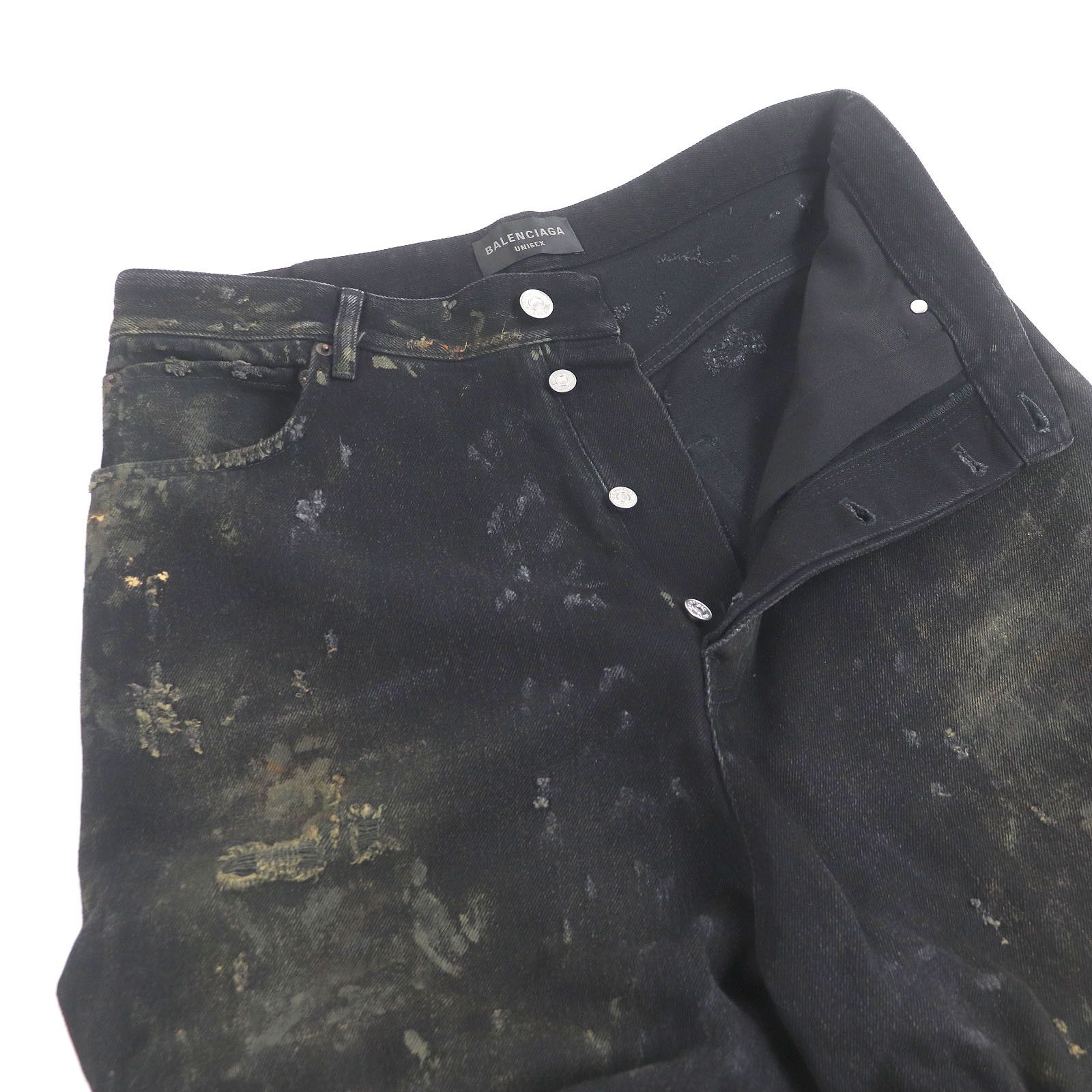 Balenciaga Balenciaga Balenciaga Super Destroy Denim Cotton Denim Pants Cotton Jeans 745248 DUTY FREE for USA Size ONE SIZE - 3 Thumbnail