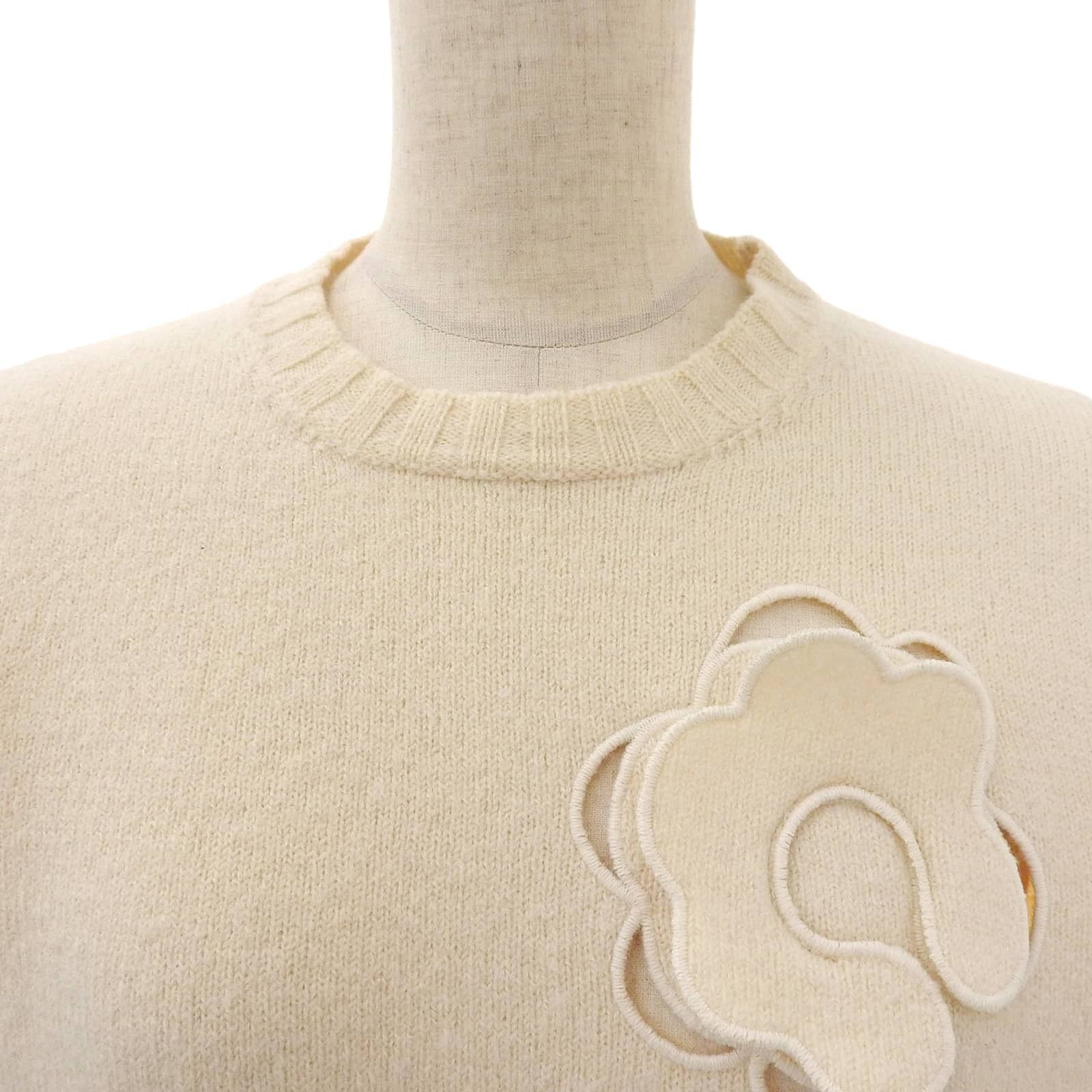 Jil Sander Jil Sander Jil Sander Knit Floral Appliqué Wool Sweater Cotton Tops DUTY FREE for USA Size ONE SIZE - 3 Thumbnail