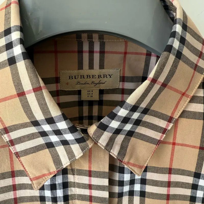 Burberry Burberry Khaki Check Long Sleeve Shirt Size S / US 4 / IT 40 - 6 Thumbnail