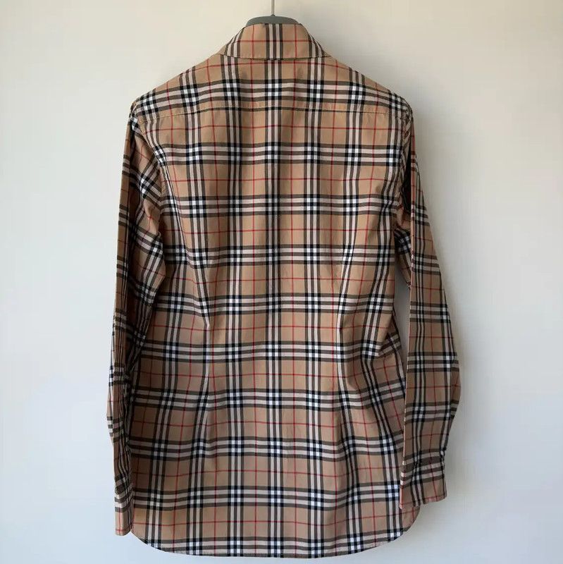 Burberry Burberry Khaki Check Long Sleeve Shirt Size S / US 4 / IT 40 - 2 Thumbnail