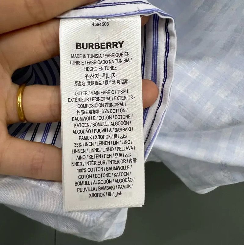 Burberry Burberry Blue Summer Cotton Stripe Shirt Size ONE SIZE - 3 Thumbnail