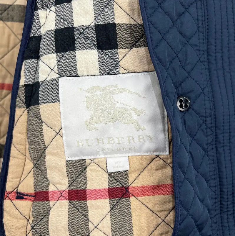 Burberry Burberry Medium Blue Quilted Long Coat Size M / US 6-8 / IT 42-44 - 4 Thumbnail
