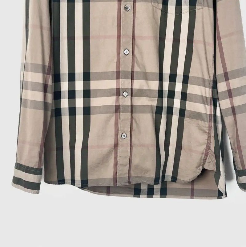 Burberry Burberry Brown Check Long Sleeve Shirt Size S / US 4 / IT 40 - 4 Thumbnail