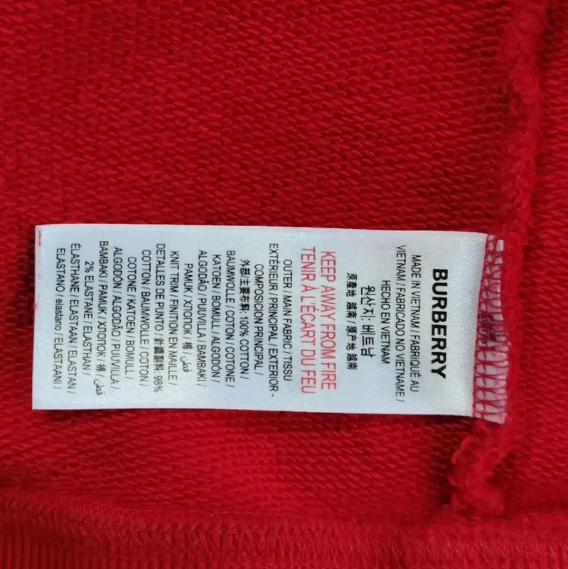 Burberry Burberry Red Cotton Women's Hoodie Size XL / US 12-14 / IT 48-50 - 5 Thumbnail