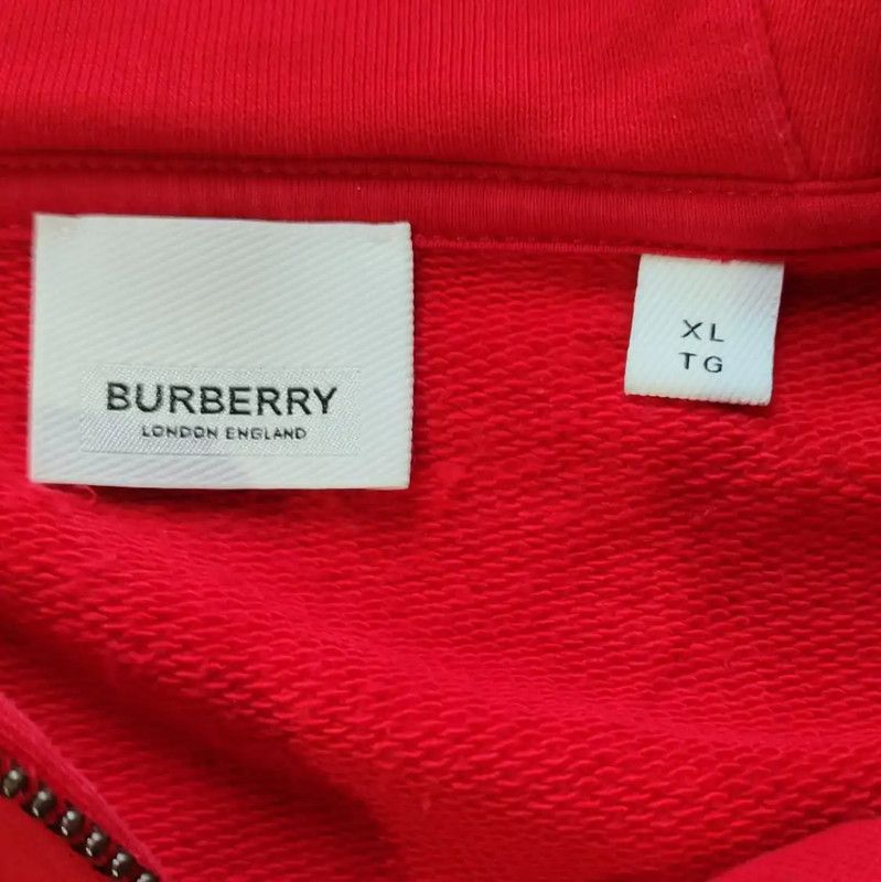 Burberry Burberry Red Cotton Women's Hoodie Size XL / US 12-14 / IT 48-50 - 4 Thumbnail