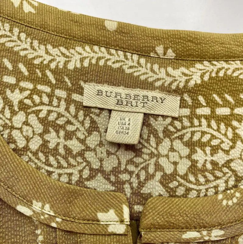 Burberry Burberry Yellow Silk Dress for Women Size XS / US 0-2 / IT 36-38 - 4 Thumbnail
