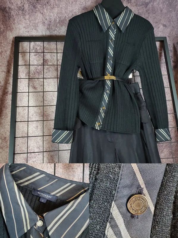 Burberry Burberry Black Cotton Blend Long Sleeve Knit Top Size M / US 6-8 / IT 42-44 - 2 Thumbnail