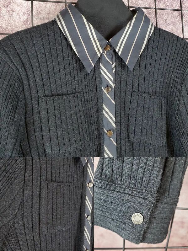 Burberry Burberry Black Cotton Blend Long Sleeve Knit Top Size M / US 6-8 / IT 42-44 - 6 Thumbnail