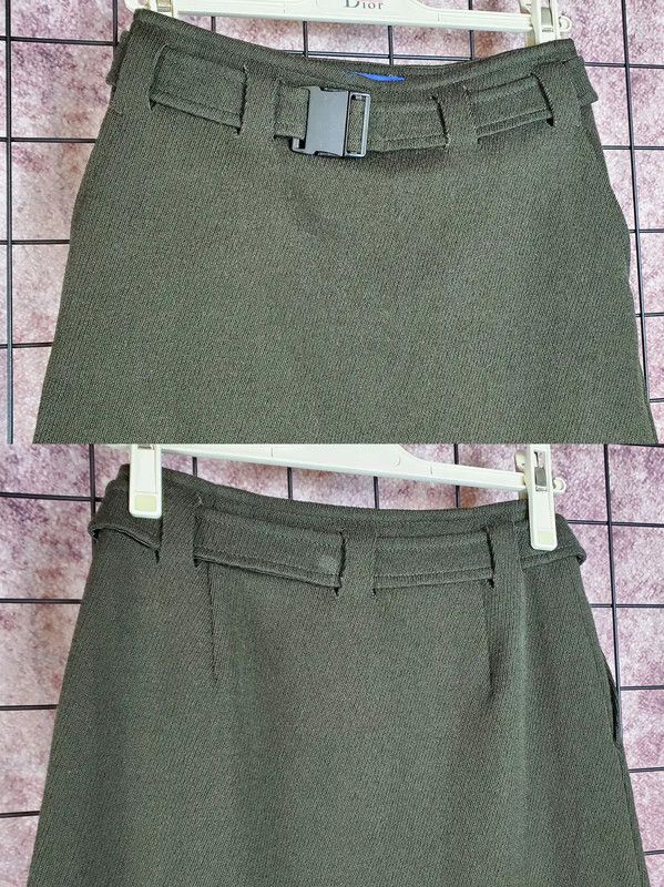 Burberry Burberry Green Wool A-Line Skirt for Spring Size 23" - 3 Thumbnail