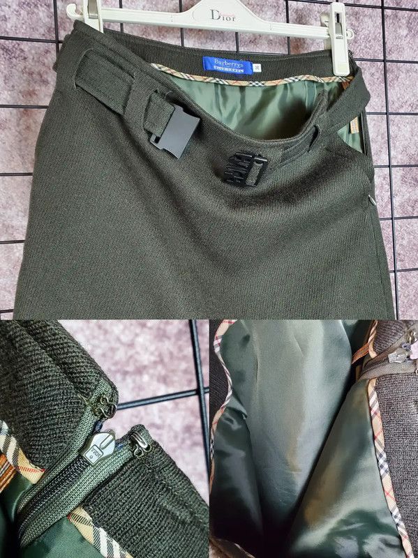 Burberry Burberry Green Wool A-Line Skirt for Spring Size 23" - 4 Thumbnail