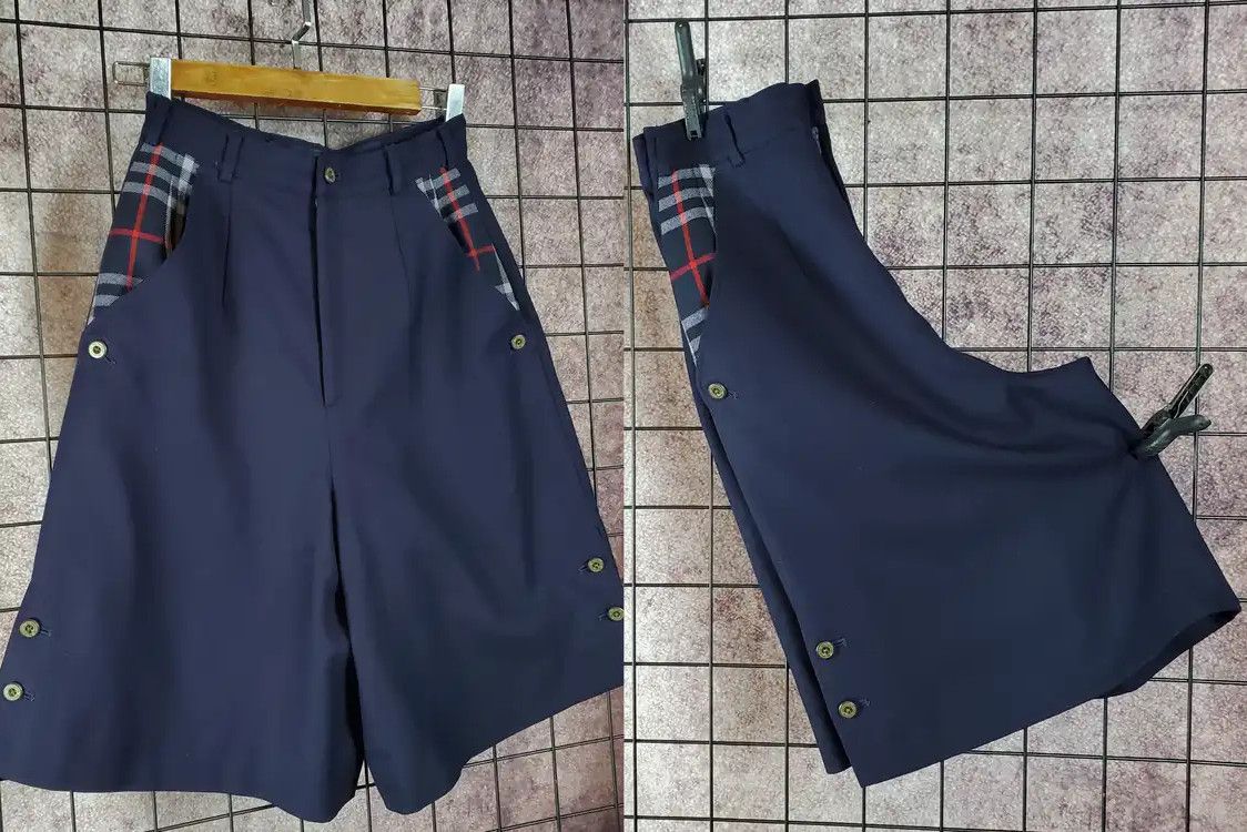 Burberry Burberry Navy Wool Logo Casual Pants Size 23" - 2 Thumbnail