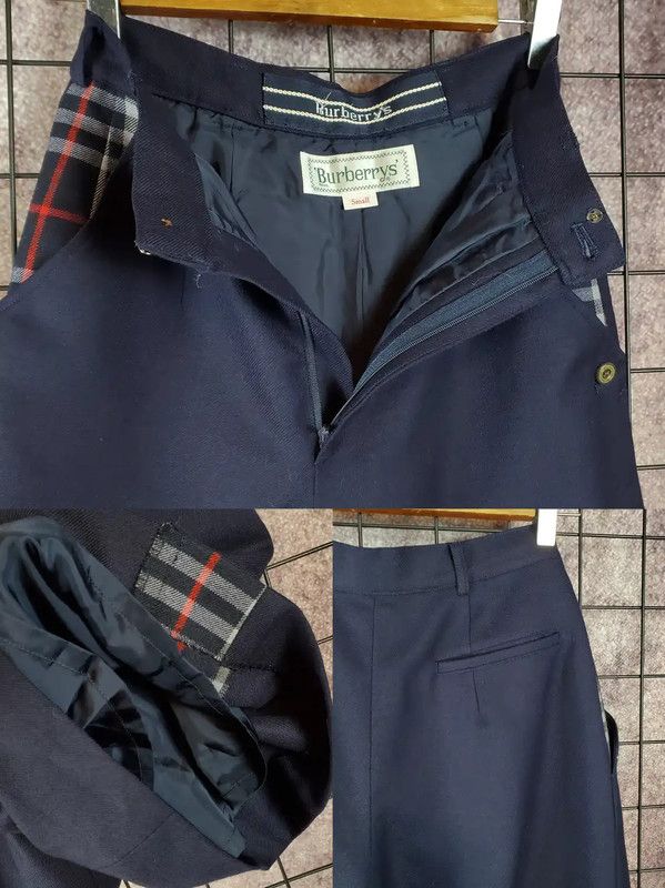 Burberry Burberry Navy Wool Logo Casual Pants Size 23" - 8 Thumbnail