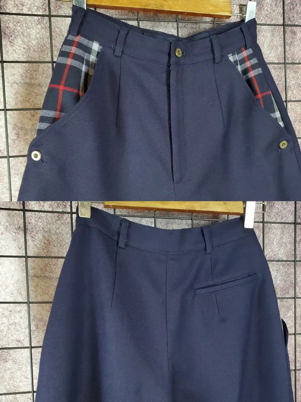 Burberry Burberry Navy Wool Logo Casual Pants Size 23" - 3 Thumbnail