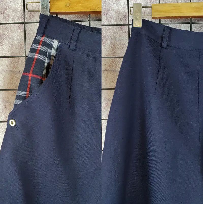 Burberry Burberry Navy Wool Logo Casual Pants Size 23" - 4 Thumbnail